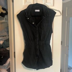 Zara Black Denim Romper